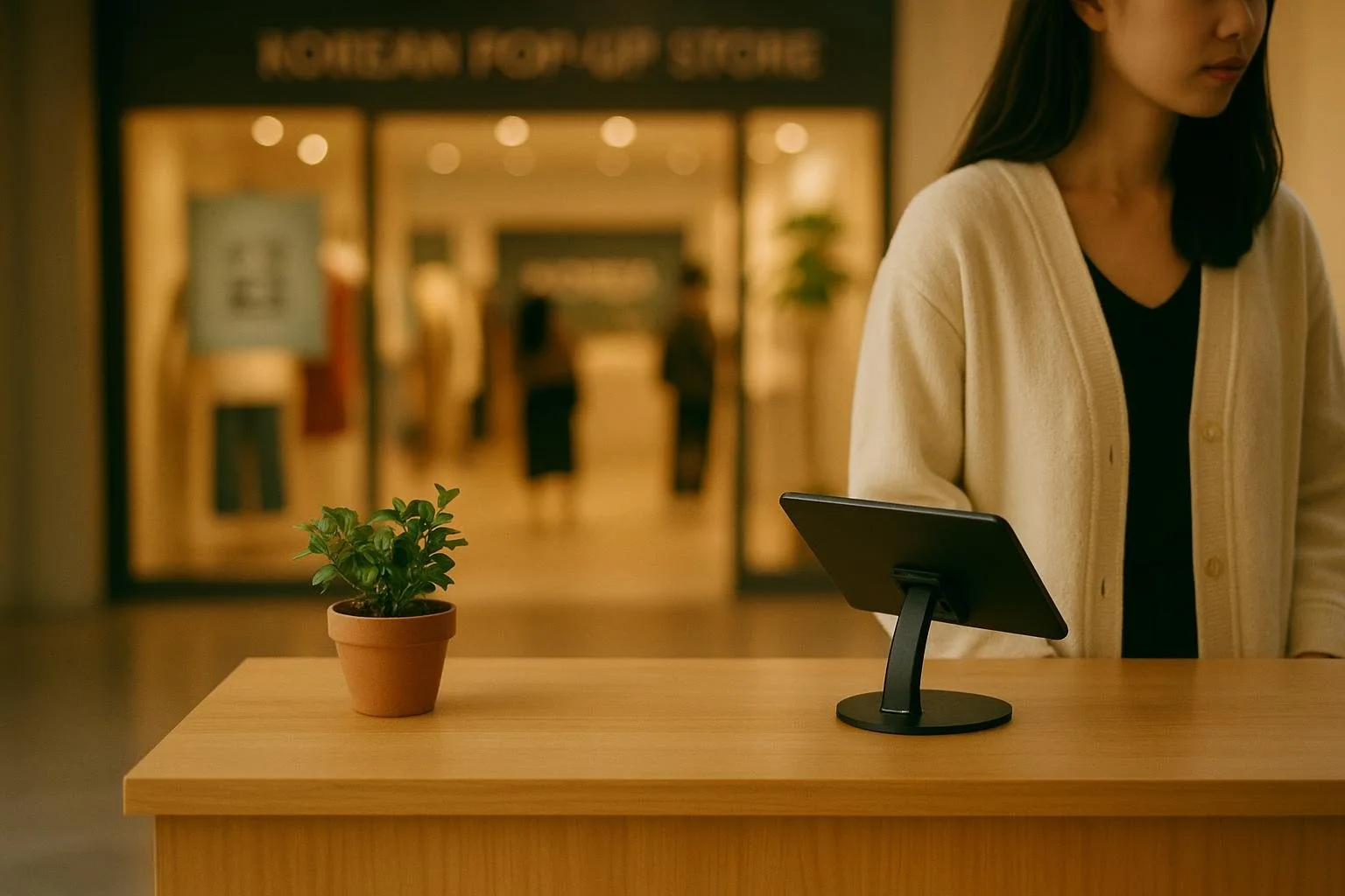 Pop-up store reservation desk